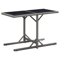 Tuintafel 110x53x72 cm glas en poly rattan antraciet