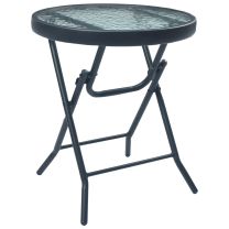  Bistrotafel 40x46 cm staal en glas zwart