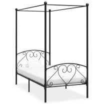 Hemelbedframe metaal zwart 90x200 cm