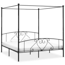  Hemelbedframe metaal zwart 180x200 cm