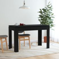  Eettafel 120x60x76 cm spaanplaat zwart