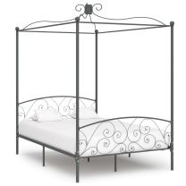  Hemelbedframe metaal grijs 140x200 cm