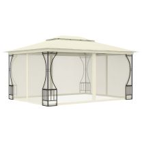  Prieel met gordijnen 300x400x265 cm crme