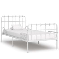  Bedframe met lattenbodem metaal wit 90x200 cm