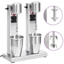  Milkshake mixer met dubbele bekers roestvrij staal 2 L