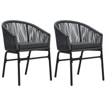  Tuinstoelen 2 st PVC-rattan antraciet