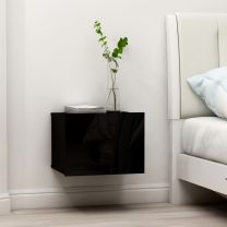  Nachtkastjes 2 st 40x30x30 cm spaanplaat zwart