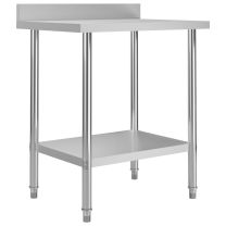  Keukenwerktafel met spatscherm 80x60x93 cm roestvrij staal