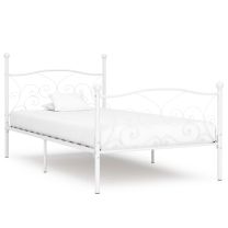  Bedframe met lattenbodem metaal wit 90x200 cm