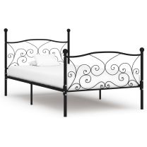  Bedframe met lattenbodem metaal zwart 90x200 cm