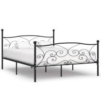  Bedframe met lattenbodem metaal zwart 200x200 cm