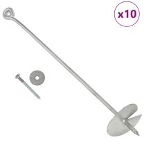  Grondankers 10 st 10x60 cm gegalvaniseerd metaal