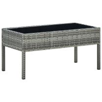  Tuintafel 75x40x37 cm poly rattan grijs