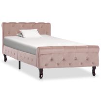  Bedframe fluweel roze 90x200 cm