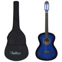  12-delige Gitaarset klassiek beginner 4/4 39" blauw