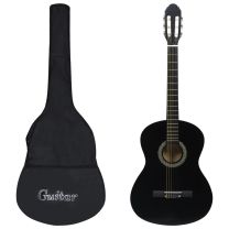  12-delige Gitaarset klassiek beginner 4/4 39" zwart
