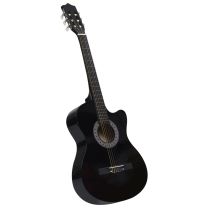  Gitaar cutaway met 6 snaren western klassiek 38" zwart