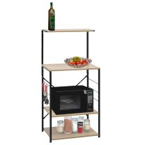  Magnetronkast 60x39,6x123 cm spaanplaat zwart en eikenkleurig