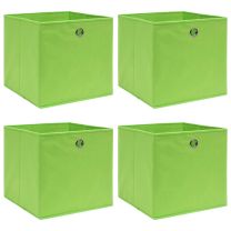  Opbergboxen 4 st 32x32x32 cm stof groen