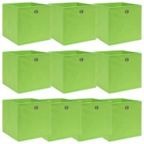 Opbergboxen 10 st 32x32x32 cm stof groen