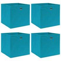  Opbergboxen 4 st 32x32x32 cm stof babyblauw