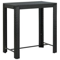  Tuinbartafel 100x60,5x110,5 cm poly rattan zwart