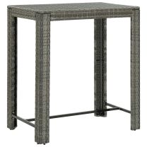 Tuinbartafel 100x60,5x110,5 cm poly rattan grijs