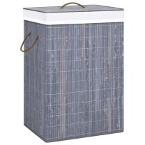 Wasmand met 2 vakken 72 L bamboe grijs