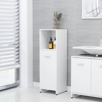 Badkamerkast 30x30x95 cm spaanplaat wit