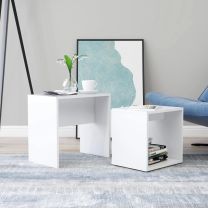  Salontafelset 48x30x45 cm spaanplaat wit
