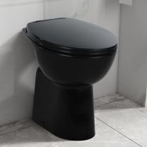  Toilet verhoogd 7 cm soft-close randloos keramiek zwart