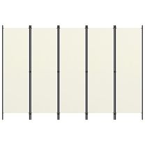  Kamerscherm met 5 panelen 250x180 cm crmewit
