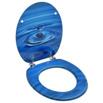 Toiletbril met deksel waterdruppel MDF blauw
