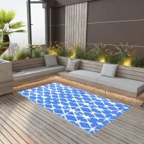  Buitenkleed 120x180 cm PP blauw en wit