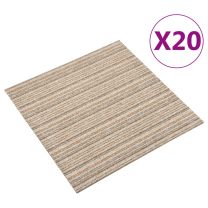  Tapijttegels 20 st 5 m 50x50 cm gestreept beige