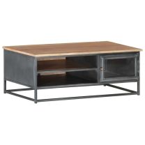  Salontafel 90x50x35 cm massief acaciahout grijs