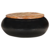  Salontafel 68x68x30 cm massief gerecycled hout zwart