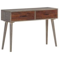  Wandtafel 110x35x75 cm massief ruw mangohout grijs