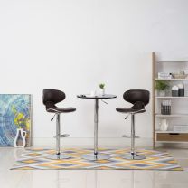  Barstoelen 2 st kunstleer bruin