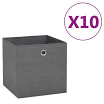  Opbergboxen 10 st 28x28x28 cm nonwoven stof grijs