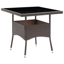  Tuintafel poly rattan bruin