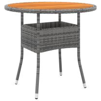  Tuintafel 80x75 cm acaciahout en poly rattan grijs