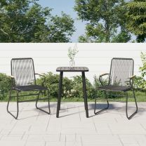  Tuinstoelen 2 st 58x59x85,5 cm PVC-rattan zwart