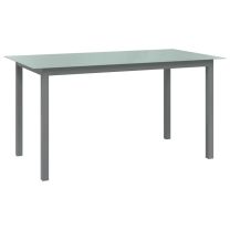  Tuintafel 150x90x74 cm aluminium en glas lichtgrijs