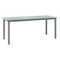  Tuintafel 190x90x74 cm aluminium en glas lichtgrijs