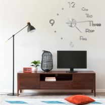  3D-wandklok modern XXL 100 cm zilverkleurig
