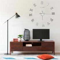  3D-wandklok modern XXL 100 cm zilverkleurig