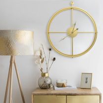 Wandklok 52 cm ijzer goudkleurig