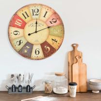  Wandklok vintage stijl 60 cm meerkleurig