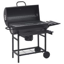  Barbecuevat met wielen en schappen 115x85x95 cm staal zwart